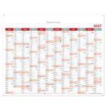 Nástěnný kalendář Plánovací mapa 2027 CZ s očky na zavěšení - 100 x 80 cm - červená