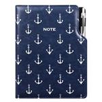 Notes DESIGN A4  tečkovaný - modrá - námořník - kotvy