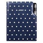 Notes DESIGN A5  čtverečkovaný - modrá - puntíky