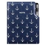 Notes DESIGN A5  linkovaný - modrá - námořník - kotvy