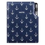 Notes DESIGN B5  čtverečkovaný - modrá - námořník - kotvy