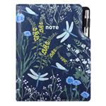 Notes DESIGN B5  čtverečkovaný - modrá - vážky