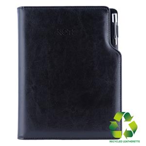 Notes GEP A5 linkovaný - černá/černý vnitřek - recyklovaná koženka