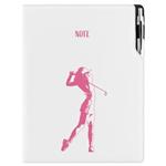 Notes - zápisník DESIGN A4 linkovaný  - bílá - Golf žena