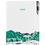 Notes - zápisník DESIGN A4 linkovaný  - bílá - Hory