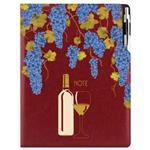 Notes - zápisník DESIGN A4 linkovaný  - bordó - Víno