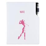 Notes - zápisník DESIGN A5 linkovaný  - bílá - Golf žena