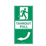 Pod  kliku dveří - Táhnout - Vlevo - bezpečnostní tabulka, plast 2 mm 100x200 mm