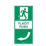 Pod  kliku dveří - Tlačit - Vlevo - bezpečnostní tabulka, plast 1 mm 100x200 mm