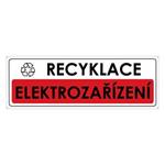 RECYKLACE - ELEKTROZAŘÍZENÍ, plast 2 mm s dírkami 290x100 mm