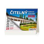 Stolní kalendář 2026 - Čitelný týdenní kalendář 