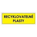 TŘÍDĚNÝ ODPAD - RECYKLOVATELNÉ PLASTY, plast 2 mm s dírkami 290x100 mm