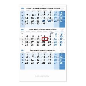 Tříměsíční kalendář Trio český 2027 - modrý