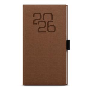 Týdenní diář 2026 Jakub Fabric kapesní - hnědá