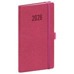 Týdenní diář 2026 kapesní Rivoli - růžová