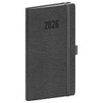 Týdenní diář 2026 kapesní Rivoli - šedá
