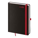 Týdenní diář A5 2025 Black Red 