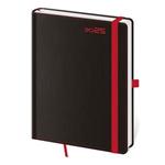 Týdenní diář B6 2025 Black Red 