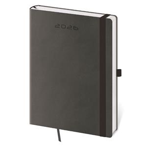 Týdenní diář B6 2026 Flexies - tmavě šedá